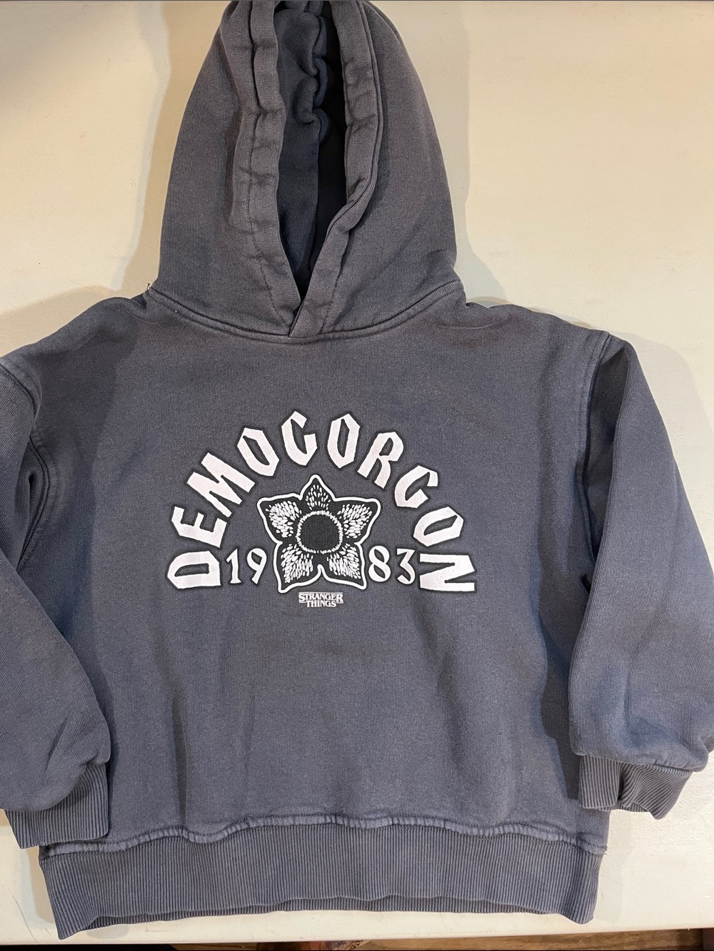 Zara Kids Charcoal Gray Demogorgon Hoodie